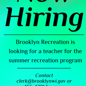 Now Hiring for a Summer Recreation Director